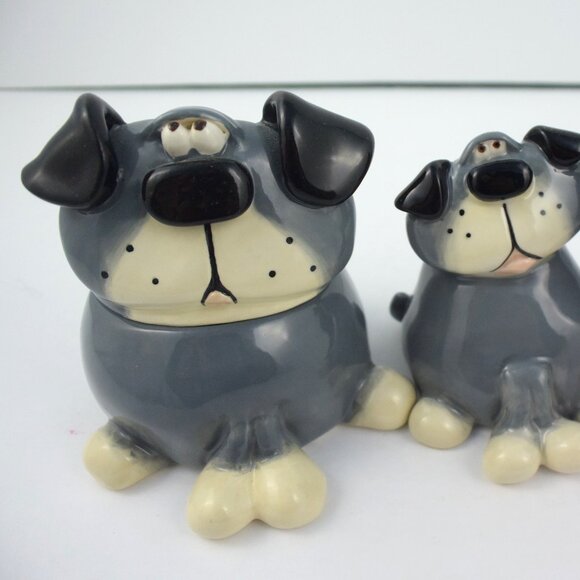 3 Russ Berrie Douglass Ceramic Dog Figurines, Large One is Trinket Box - Picture 9 of 13